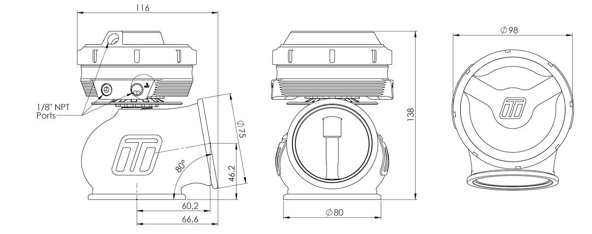 Turbosmart Turbocharger Wastegate TS-0555-1202 product image 4
