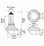 HELLA Headlight Bulb, H11, 70 Watt, 24 V - H11 24V