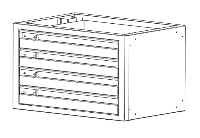 Holman Van Storage System Cabinet, 20 in Width x 13-1/2 in Depth x 12 in Height, 4 Drawers, Steel - 40090