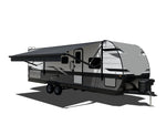 Velarium Awning, 16 ft Length x 8 ft Extension, Solid Black, Black Casting - VR16000000