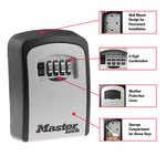 Master Lock Starter Sentry Key Storage Case, 2-1/4 Ich Width x 3-1/4 in Height x 1 in Depth Internal Dimension, Black - 5401D