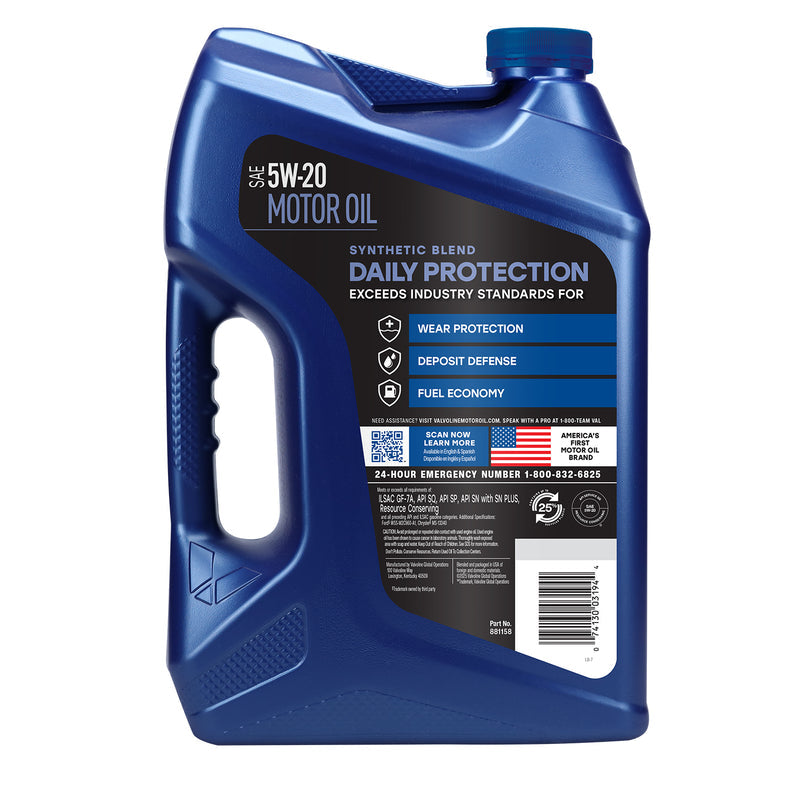 Valvoline Oil, SAE 5W-20, 5 qt Jug - 881158