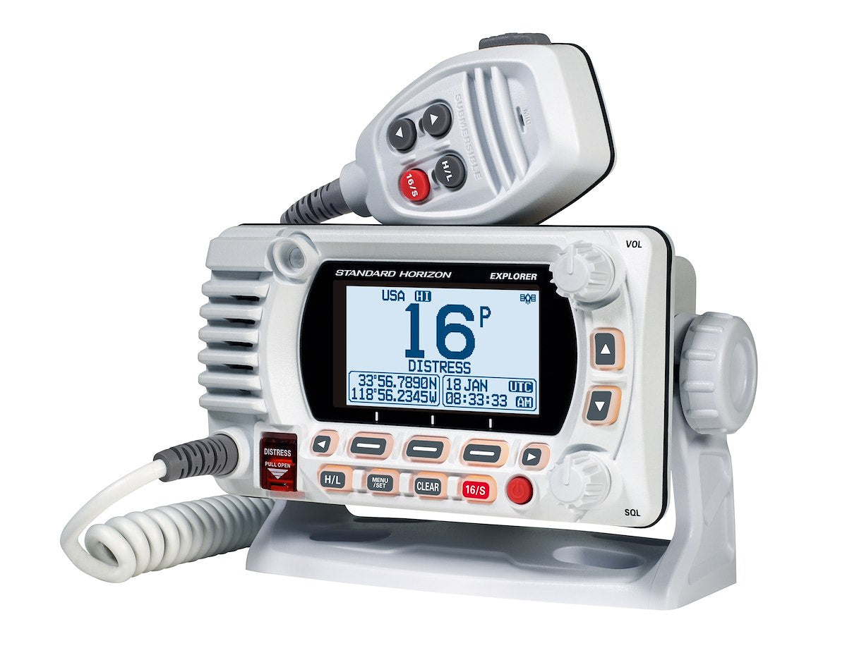 Standard Horizon VHF Radio, 25 Watts, White, NMEA 0183 Connectivity - GX1850W