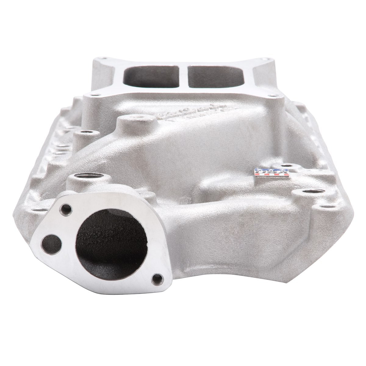 Edelbrock Intake Manifold, Idle-5500 RPM Range, 4-Barrel Square-Bore Carburetor, Aluminum - 2121