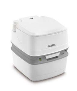 Thetford/ Norcold Toilet, Porta Potti  365, 4.0 gal Fresh Water Tank And 5.5 gal Waste Water Tank, White/Medium Gray - 50281