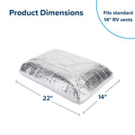 Camco Roof Vent Insulation, For 14 in x 22 in Skylight Vents, 4-1/2 in Foam With Reflective Backing, With 2 Adjustable Straps - 45197