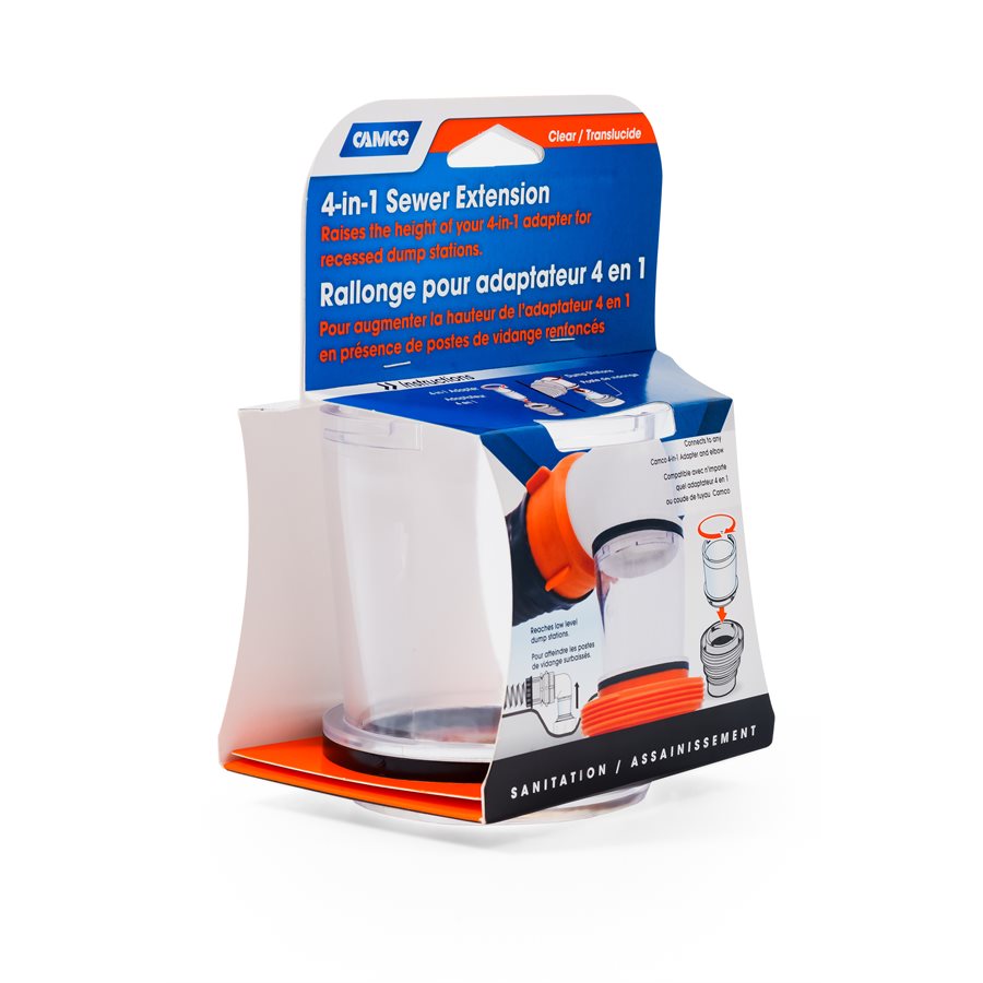 Camco Sewer Hose Connector, 4-In-1 Sewer Extension, Fits Between Any Camco 4-In-1 Adapter and Elbow - 39735