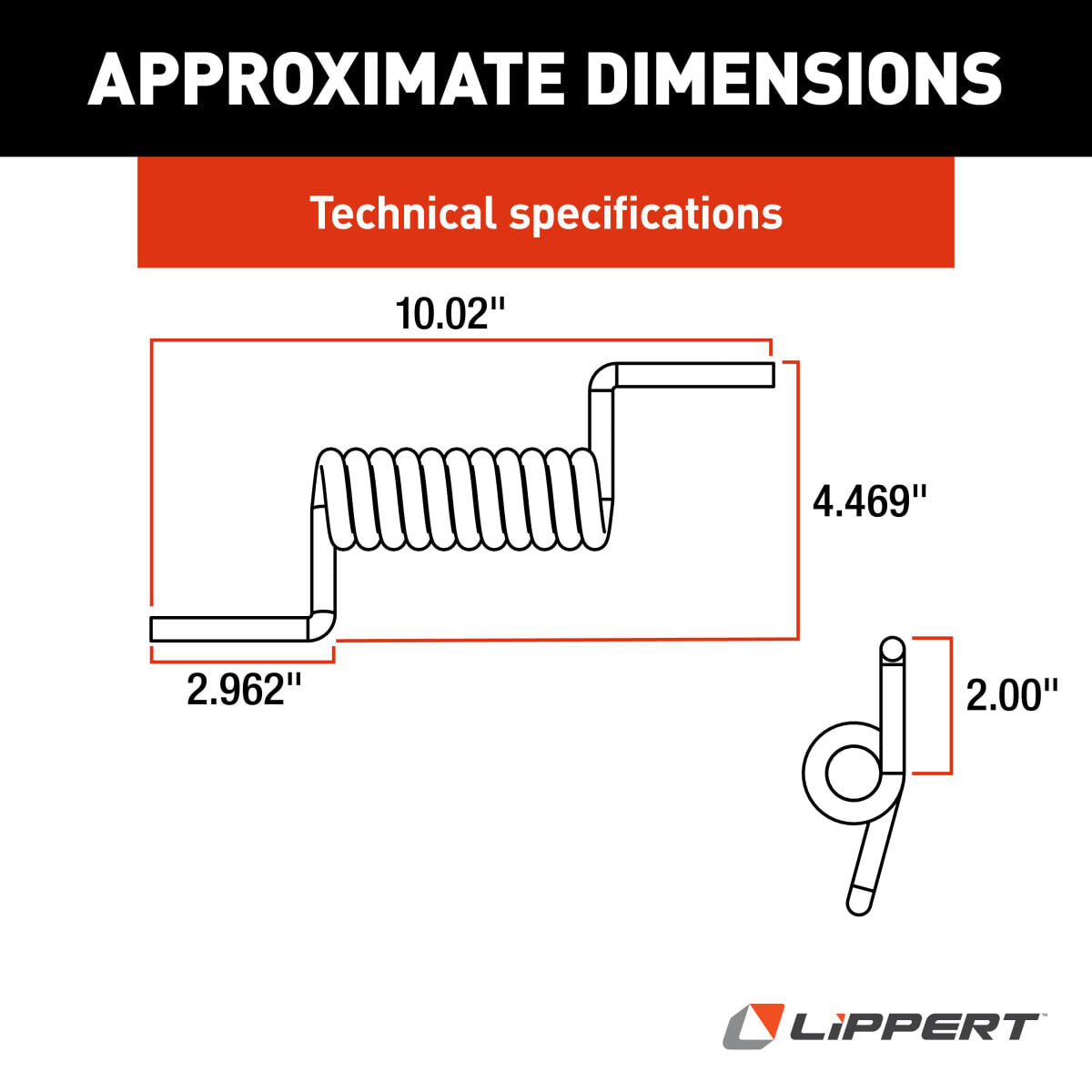 Lippert Door Hinge Spring, 11 Coil, Black - 133633