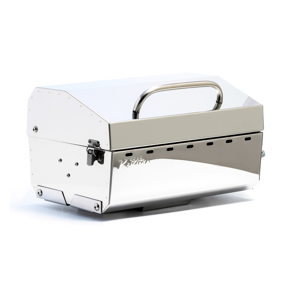 Camco Marine Barbeque Grill, Stow N' Go 125, 9000 BTU, 11-1/4 in Length x 19-3/4 in Width x 11 in Depth - 58140