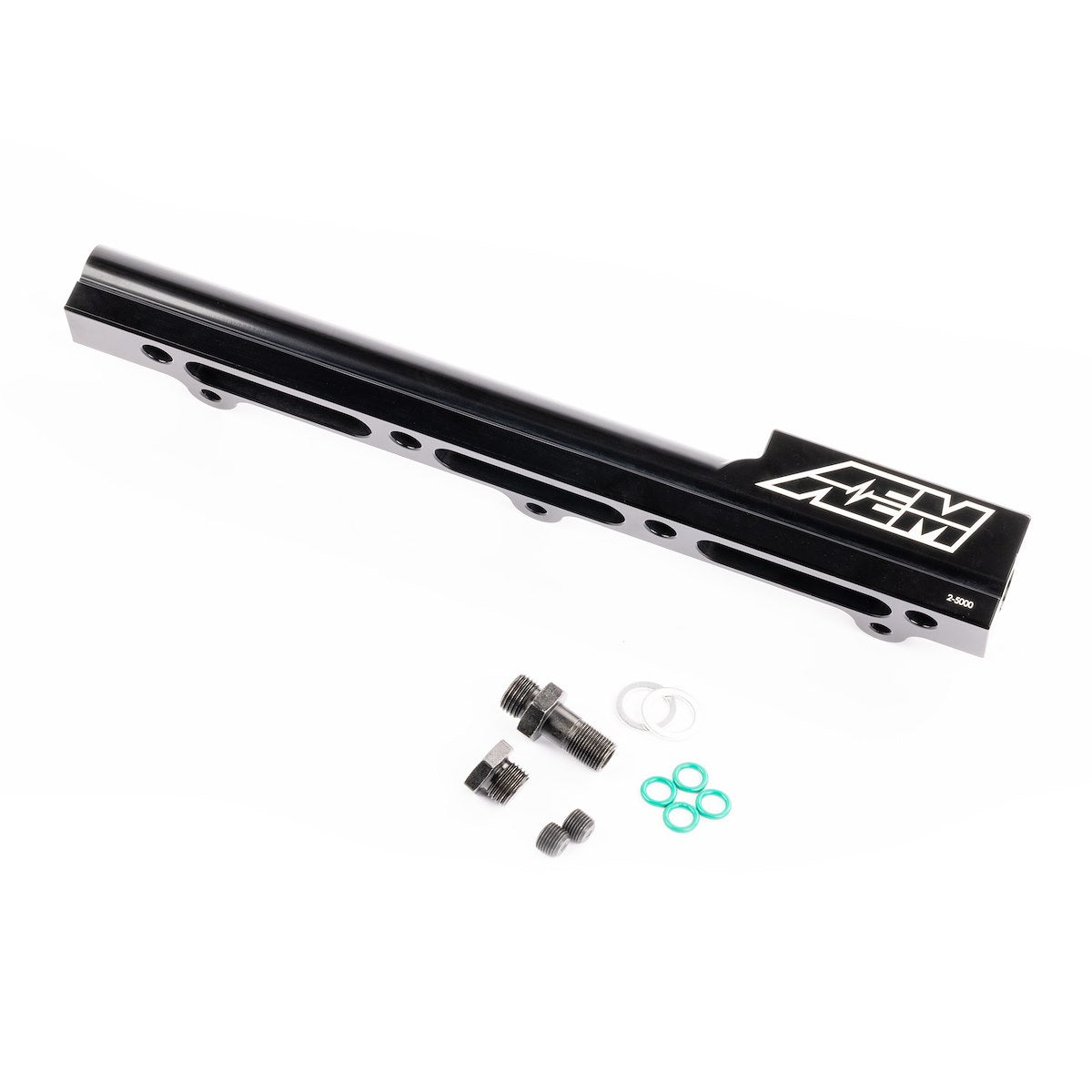 AEM Electronics Fuel Injector Rail, Black, Aluminum, 1/2 in bore Diameter - 25-100BK