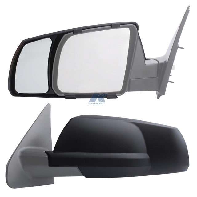 K-Source Exterior Towing Mirror, 3-1/2 in x 5-1/2 in, Extends 3-1/2 in, Black, Set of 2 - 81300