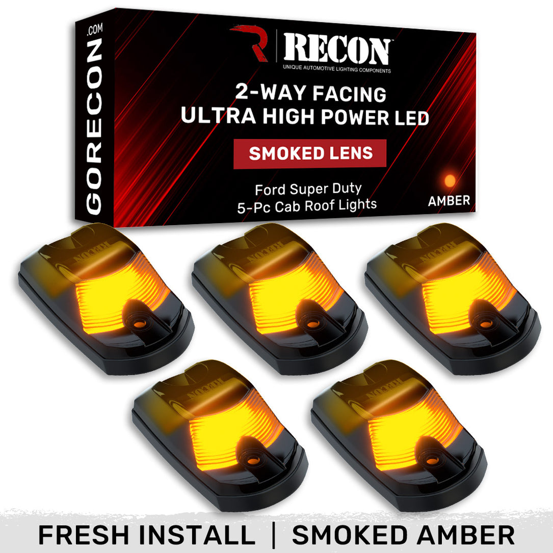 Recon Accessories Roof Marker Light, OLED Running Lights, Set Of 5 - 264342BKHPAM