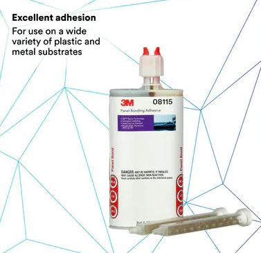 3M Adhesive, Used To Bond Steel/Aluminum/SMC/FRP, 200 Milliliter Cartridge - 08115