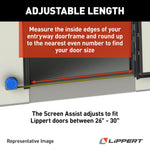 Lippert Screen Door Push Bar, Adjustable From 26 in To 30 in Width Doors, Black/Silver - 2021000090