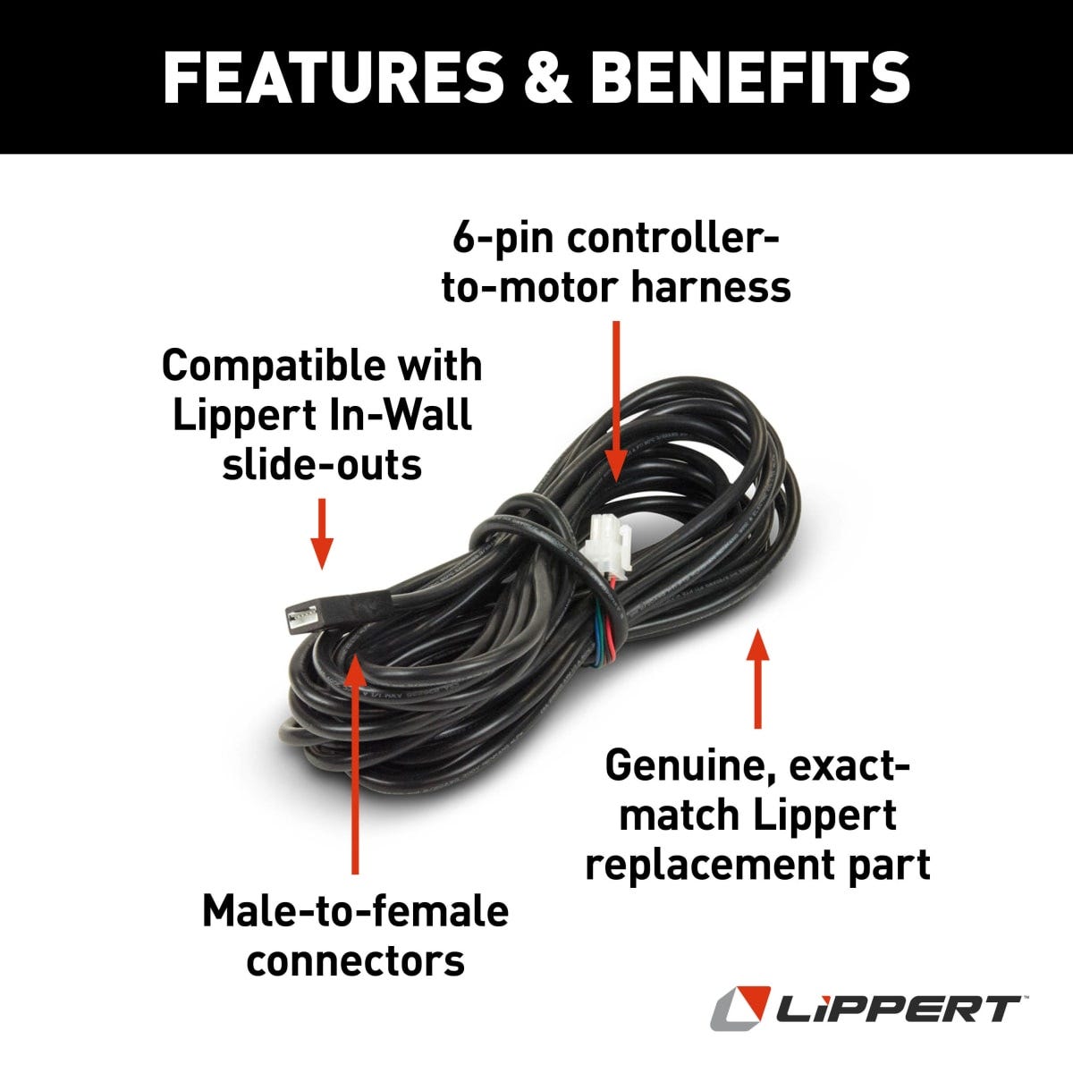 Lippert Slide Out Control Module Wiring Harness, 35 ft Length - 238992