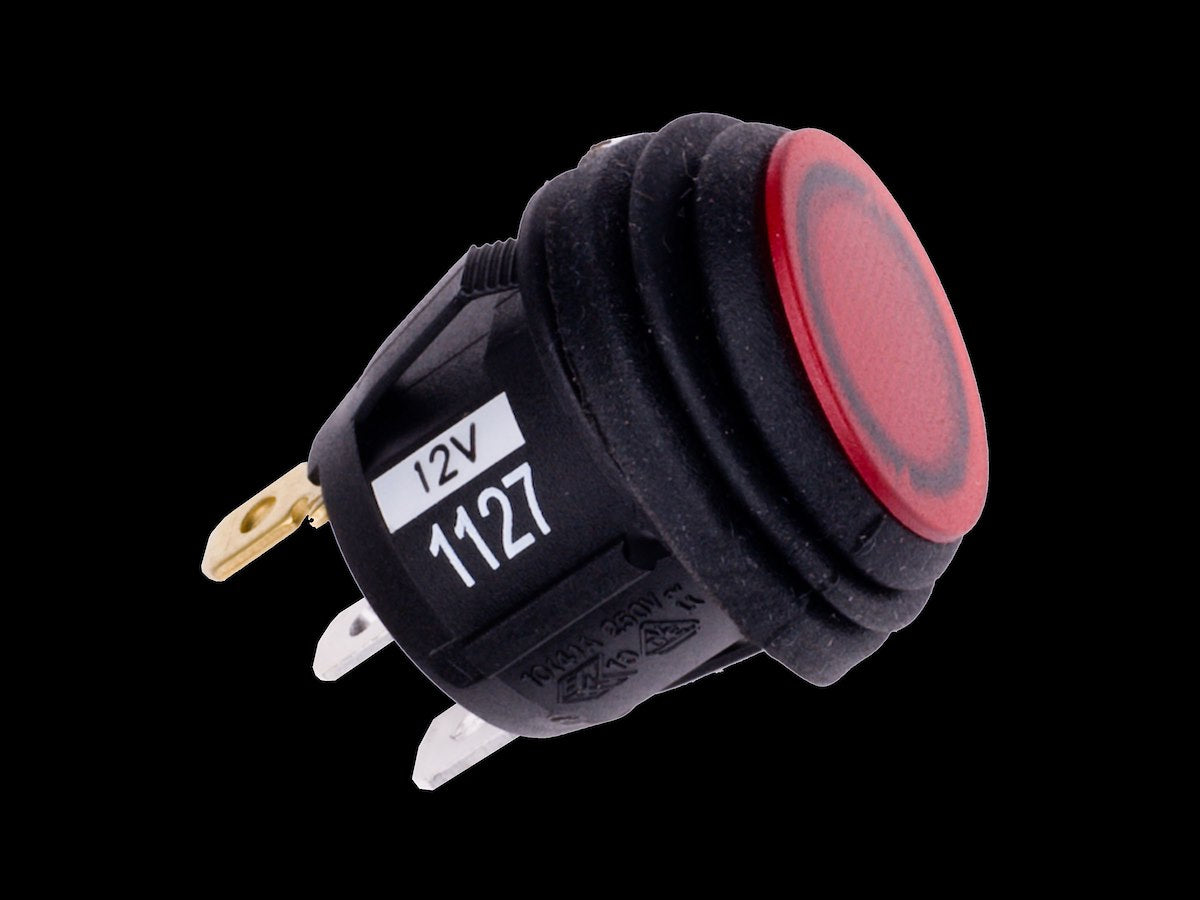 Rigid Industries Multi Purpose Switch, 12 V, 3/4 in Round, Red Light - 40191