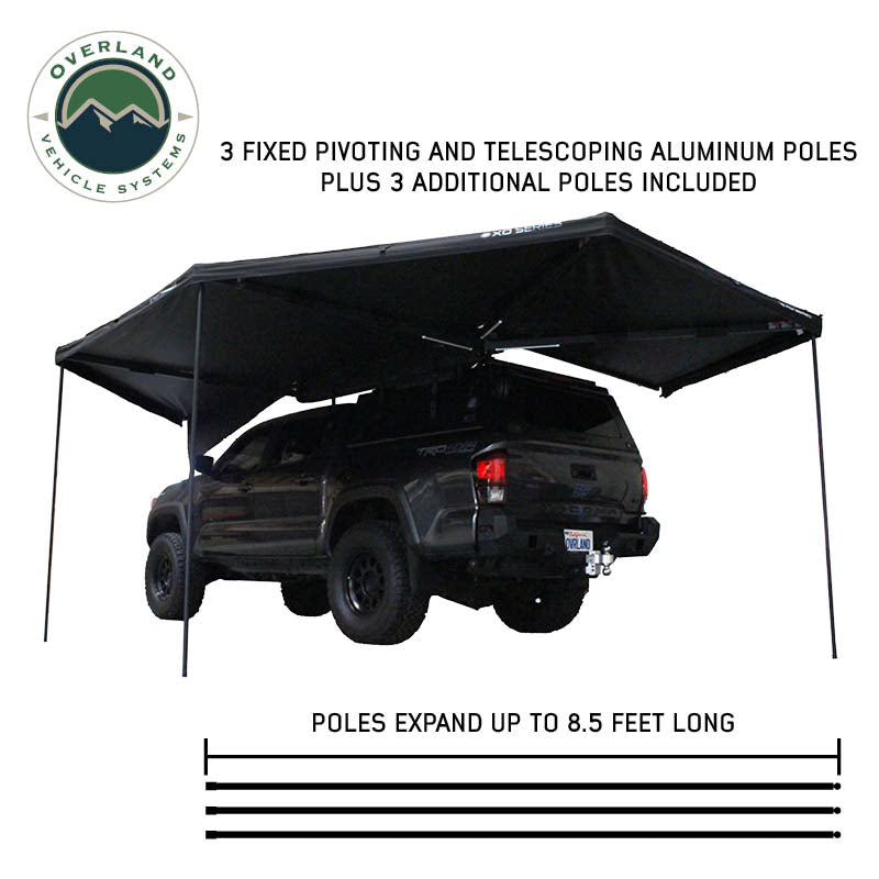 Overland Vehicle Systems Awning, 20 ft Length x 13 ft Width, Black Weather Cover - 19690002