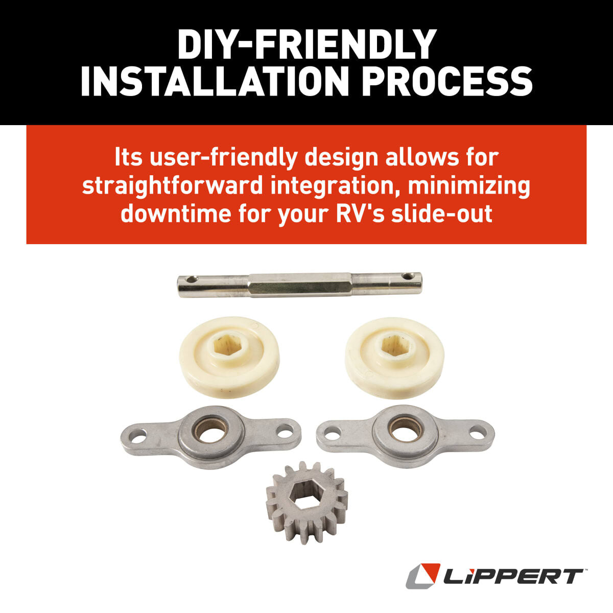 Lippert Slide Out Gear, 15 Teeth, Fits 2-1/2 in X 2-1/2 in Tubing - 324869
