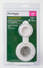 Marinco Power Inlet Port, 15 amp, 125 V AC, 2.5 in Diameter x 2.67 in Depth - 150BBIW.RV