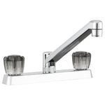 Dura Faucet Faucet, 2 Smoked Acrylic Knob Handle, Chrome Plated/Plastic, 2 Hole Application - DF-PK600S-CP