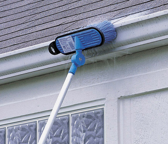 Mr Longarm Car Wash Brush, 10 in Brush Width With Threaded Hole, Blue/Soft Polystyrene Fiber - 0405
