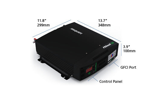 Xantrex Power Inverter, Inverts 12 V DC To 120 V AC, 1800 Watts Output/3000 Watts Surge, 90 Percent Efficiency - 806-1220