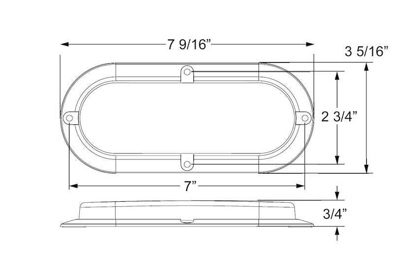 Optronics Trailer Light, LED, Red, 7-9/16 in Length x 3-5/16 in Width x 3/4 in Depth - STL73RBP