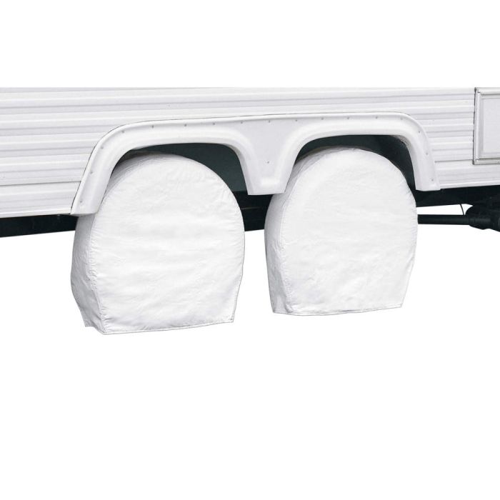 Classic Accessories Tire Cover, For 24 in To 27 in Wheel Diameter/8.5 in Tire Width, Snow White, Pack Of 2 - 76240