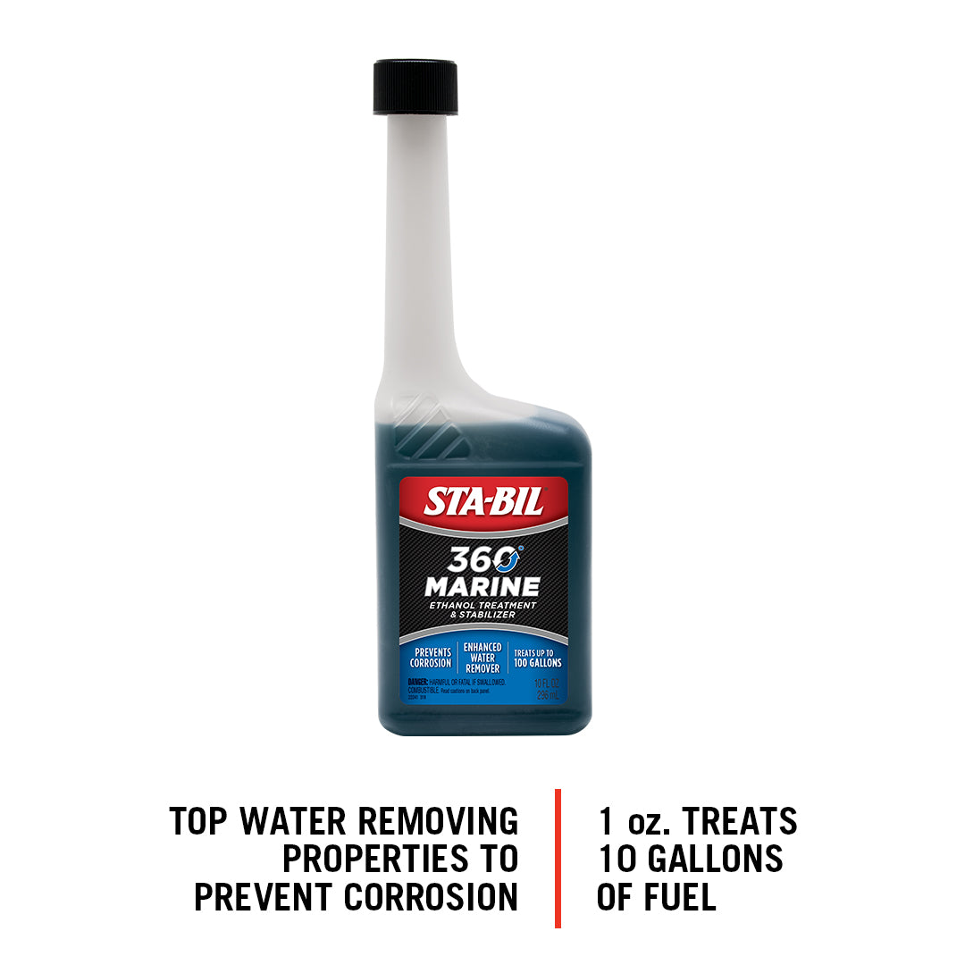 Sta-Bil Fuel Additive, 360° Marine, Treats Up To 100 gal, 10 oz Bottle - 22241