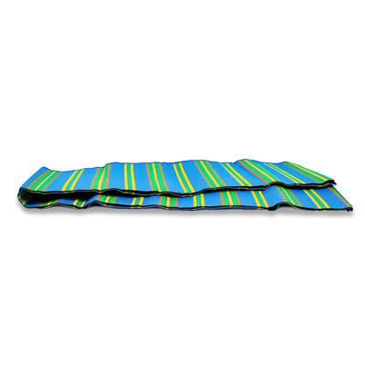 Camco Patio Mat, 9 ft x 6 ft, Blue/Green Stripes - 42814