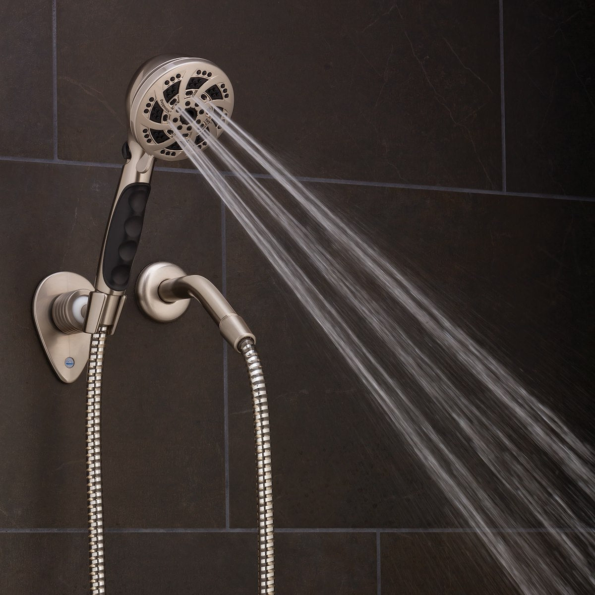 Oxygenics/ ETL Shower Head, Hand Held With 72 in Hose, With 5 Function Spray Settings, 3-3/4 in Outer Diameter - 92489
