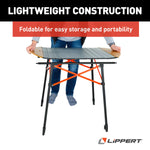 Lippert Table, 80 lb Weight Capacity, Powder Coated Aluminum Frame And Slatted Top With Bamboo Edges - 2023053727