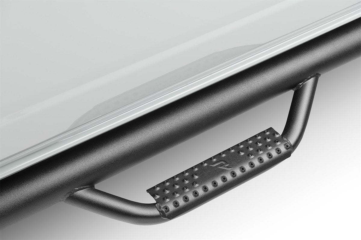 N-Fab Nerf Bar, W2W Series, 3 in Round Bent, Black Textured Powder Coated Steel - F2172B-TX