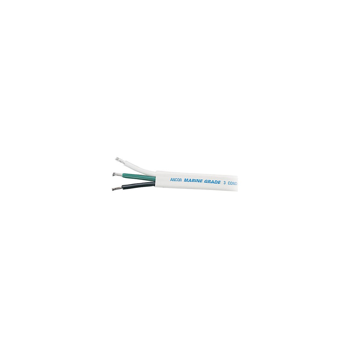 Ancor Triplex Wire, 10/3 AWG, White/Black/Green, 100 ft Length - 131110