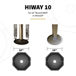 SnapPad Leveling Jack Foot Pad, HiWay 10 Bus, Fits 10 in Round Front And 11-1/2 in Round Back Jack Foots, Black, Set Of 4 - HI10BSP4