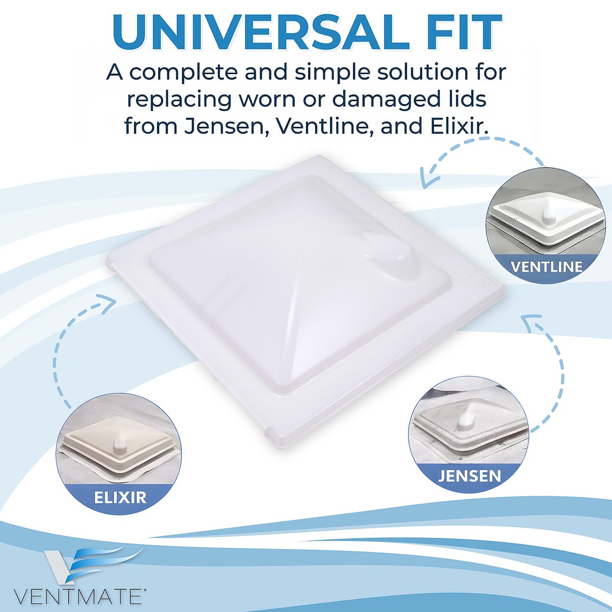 Ventmate Roof Vent Lid, For 14 in x 14 in Vents, White - 69177