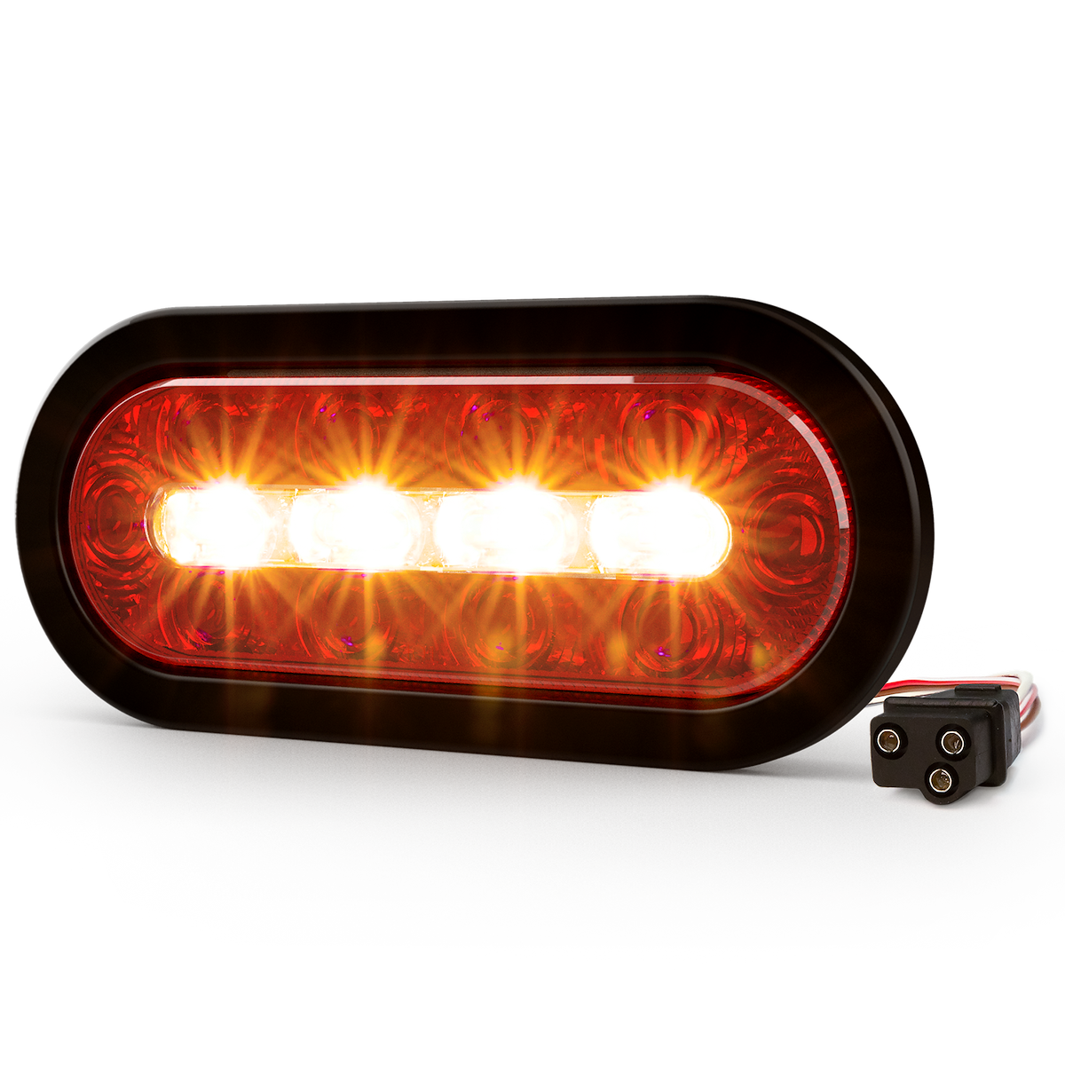Ecco Electronic Warning Light, ED Series, 7.5 in Oval, Directional Amber/White LED - ED3060AW