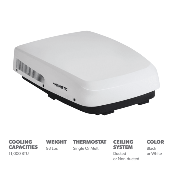 Dometic Air Conditioner, FreshJet 5, Fits 14 in x 14 in Vent Openings, 11000 BTU - FJX5357MHEWHCS