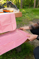 Coghlan's Tablecloth, 54 in Width x 84 in Length, Red And White Checkered, With 18 in Width x 84 in Length Bench Covers - 9155