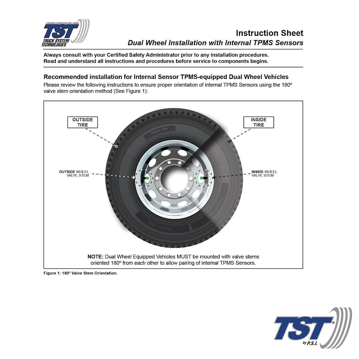 Truck System Technology Tire Pressure Monitoring System - TPMS Sensor, 507 Series - TST-507-INT-S1