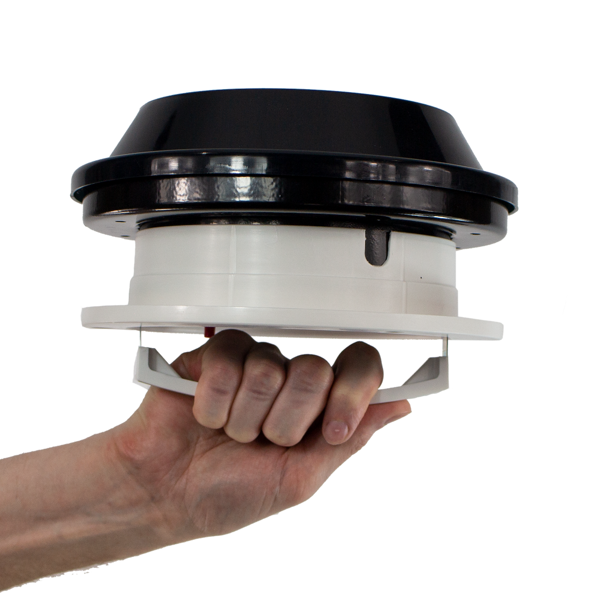 Ventline Roof Vent, 6-1/4 in Diameter, With 12 V Fan, Polar White - VP-543