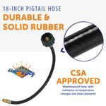 Flame King Propane Hose, Type 1 ACME Nut x 1/4 in Inverted Male Flare Connector, 18 in Length - E18INPT