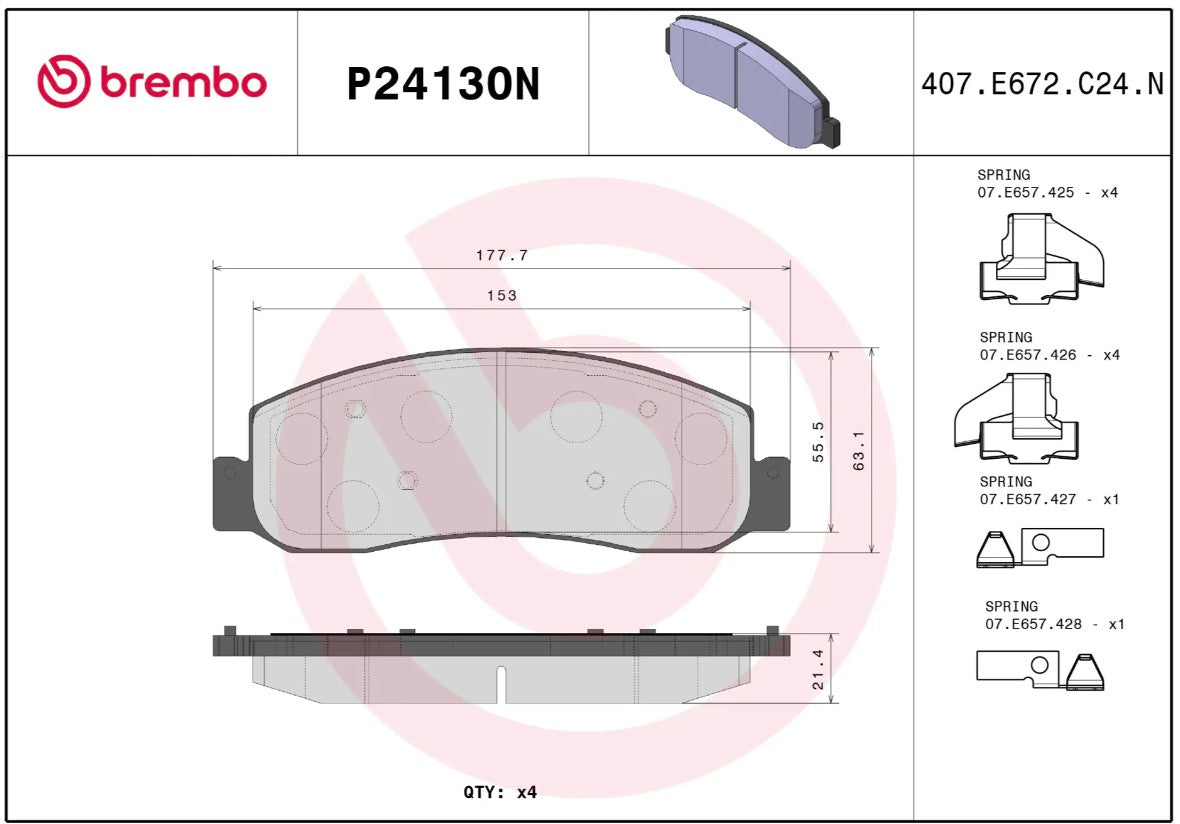 Brembo Brake Pads P24130N product image 2