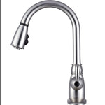 Dura Faucet Faucet, 15 in Pull Down Spout, 1 Hole/3 Hole Application, 1/2 in NPS Riser Connection - DF-PK160-SN
