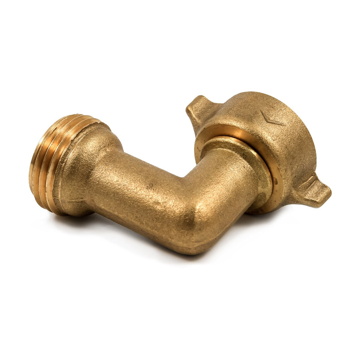 Camco Fresh Water Hose Connector, 90 degree Elbow With Gripper, Brass, Complies With CA and VT Regulations For Brass Content - 22502
