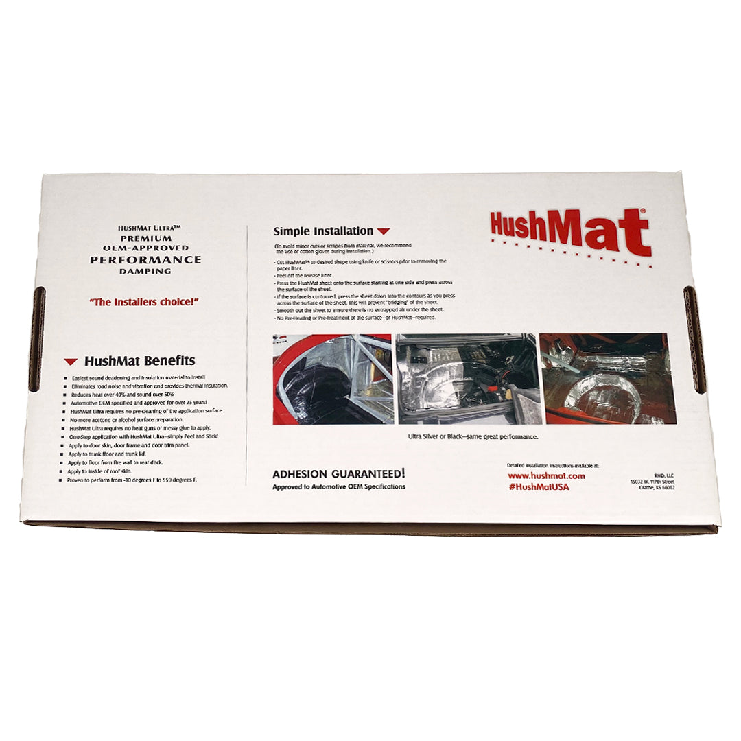 HushMat Sound Dampening Kit, Use To Reduce Heat And Noise, 1.5 Millimeter Thickness, Butyl With Aluminum Backing - 10300