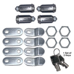 RV Designer Lock Cylinder, 1-1/8 in Length, With Washer/Offset And Straight Cam/2 Keys, Fits Door Thickness Up To 7/8 in, Pack Of 4 - L328