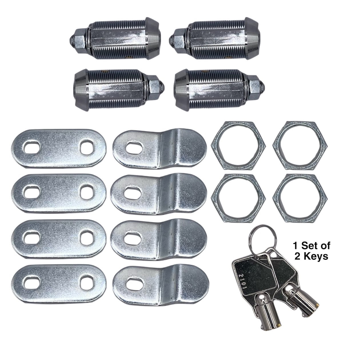 RV Designer Lock Cylinder, 1-1/8 in Length, With Washer/Offset And Straight Cam/2 Keys, Fits Door Thickness Up To 7/8 in, Pack Of 4 - L328
