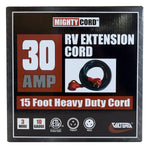Valterra Power Cord, 30 amp, 15 ft Length, Male 3-Prong Plug And Female 3-Prong Plug - A10-3015EH