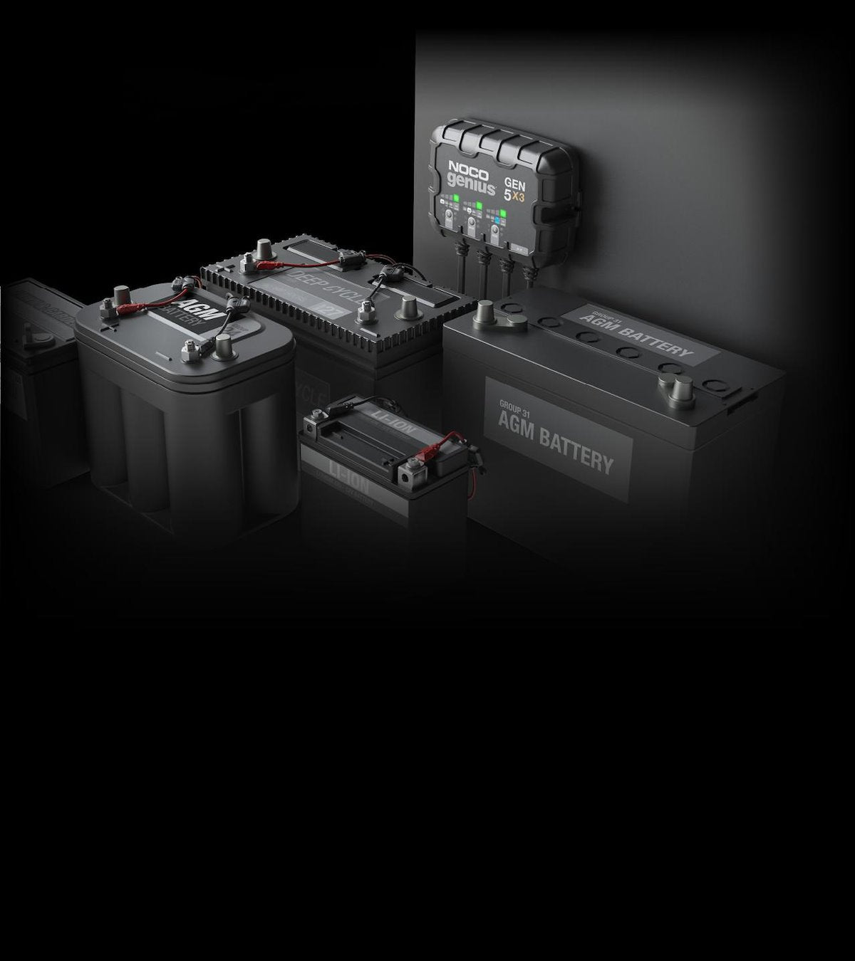 NOCO Battery Charger, For 12 V Batteries, 3 Bank Onboard Charger/5 amp Per Bank, 120 To 240 V AC/50 To 60 Hz - GEN5X3